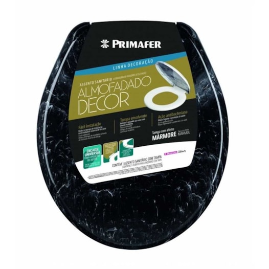 Assento Sanitario Preto Almofadado Decorativo Pr1069 1