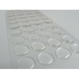 Batente para porta adesivo 20 mm redondo transparente 20 pcs [ 000089 ]  resiflex