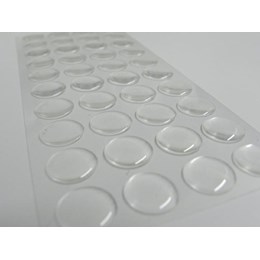 Batente para porta adesivo  8 mm redondo transparente 50 pc [ 000083 ]  resiflex