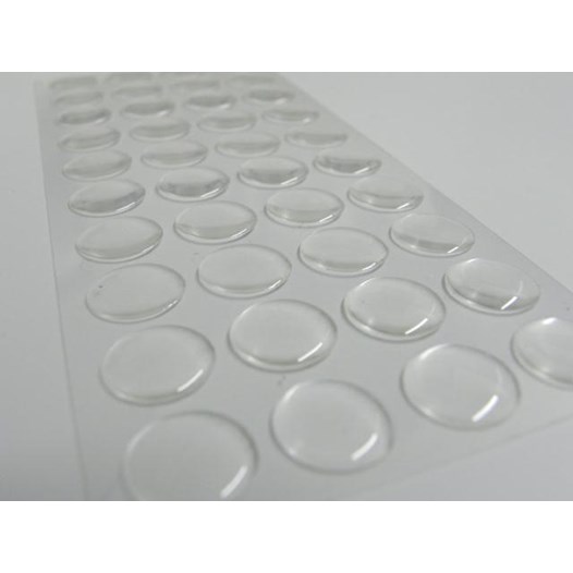 Batente para porta adesivo  8 mm redondo transparente 50 pc [ 000083 ]  resiflex