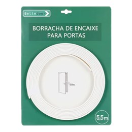 Borracha vedacao c/ encaixe lateral branco 5,5m [ 743 ] belledoor