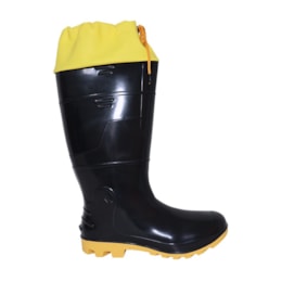 Bota pvc cano alto c/polaina preto/amarelo  43 [ 6033polpacf/43 ]  kadesh