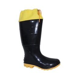 Bota pvc cano alto c/polaina preto/amarelo  43 [ 6033polpacf/43 ]  kadesh