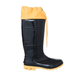 Bota pvc cano alto c/polaina preto/amarelo  44 [ 6033polpacf/44 ]  kadesh