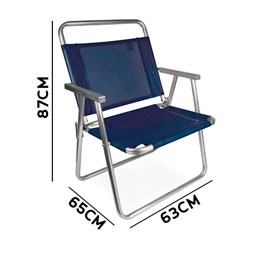 Cadeira de praia  alum  oversize azul [ 002132 ]