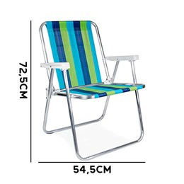 Cadeira de praia aluminio alta [ 2101 ]  mor