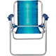 Cadeira de praia aluminio alta infantil azul