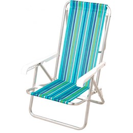 Cadeira de praia aluminio reclinavel [ 2104 ]  mor