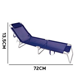 Cadeira de praia espreguicadeira aluminio azul [ 002701 ]  mor