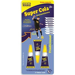 Cola adesivo super cola 3 tubos com 1g [ sc 1g bli 3tubo ]  tek bond