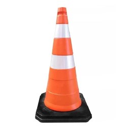 Cone de Segurança Laranja/Branco 75cm Com Base [ 600.31342 ] - Plastcor