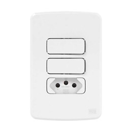 Conjunto 2 Interruptor Simples + 1 Tomada 2P+T 20A Branco Composé [ 13272581 ] - WEG