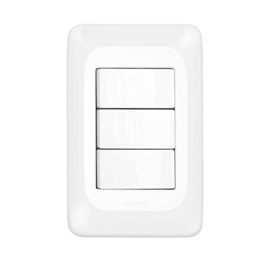 Conjunto 3 interruptores simples 10a branco pial pop [ lgx111 ]  pial