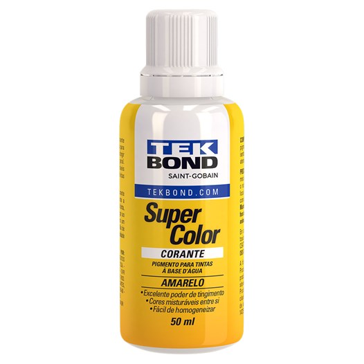 Corante liquido amarelo 50 ml super color [ 23001007500 ] tekbond
