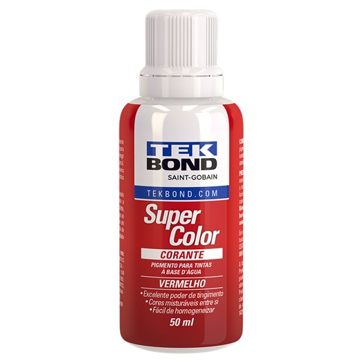 Corante liquido vermelho  50 ml super color [ 23001007100 ]  tekbond