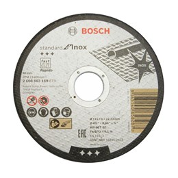 Disco Corte  4.1/2 115 X 22.2  1.0mm 2T Inox Standard [ 2608603169 ] - Bosch