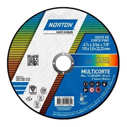 Disco Corte  4.1/2 115 X 22.2  1.0mm 2T Multicorte [ 66252846280 ] - Norton