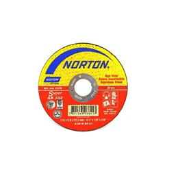 Disco Corte  4.1/2 115 X 22.2  3.0mm 2T Inox [ AR332 SUPER ] - Norton