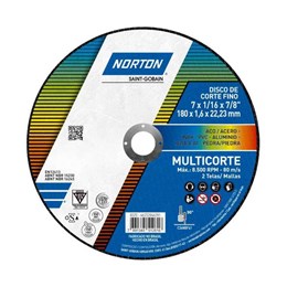 Disco Corte 7" 180 X 22.2 1.6mm 2T Multicorte [ 66252846281 ] - Norton