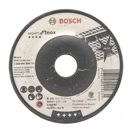 Disco desbaste 4.1/2"  115 x 22.2  6.4mm 3t inox expert [ 2608600504 ]  bosch