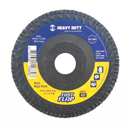 Disco flap 4.1/2"  115 x 22.2  g- 60 reto inox [ 101051 ]  heavy duty
