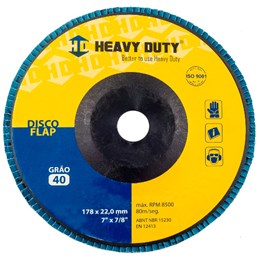 Disco flap 7" 180 x 22.2  g- 40 reto inox [ 102497 ]  heavy duty