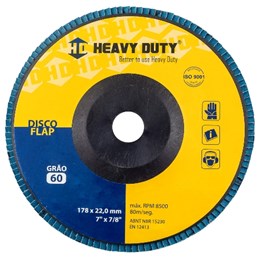 Disco flap 7" 180 x 22.2  g- 60 reto inox [ 102499 ]  heavy duty