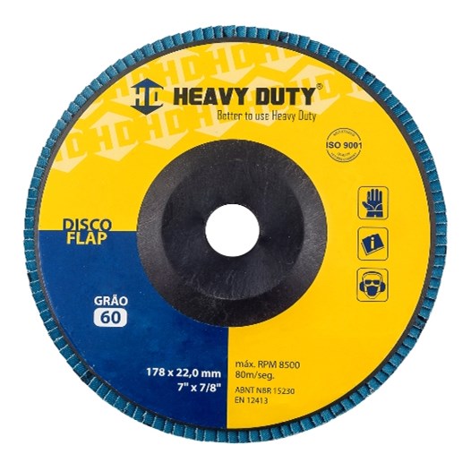 Disco flap 7" 180 x 22.2  g- 60 reto inox [ 102499 ]  heavy duty