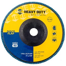 Disco flap 7" 180 x 222 g 40 reto inox [ 102497 ]  heavy duty