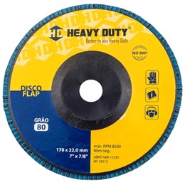 Disco flap 7" 180 x 222 g 80 reto inox [ 102500 ]  heavy duty