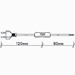 Extensao com interruptor 1.20m x 80cm preto lucchi [ 4868 ]  farol