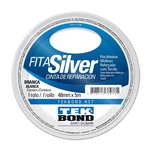 Fita silver tape - 48mm x  5 m prata [ 21181048000 ] tek bond