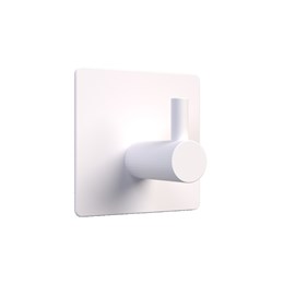 Gancho metal inox branco quadrado c/ adesivo [ 00330 ] comfortdoor