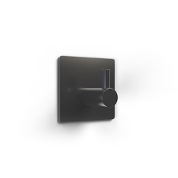 Gancho metal inox preto quadrado c/ adesivo [ 00328 ] comfortdoor