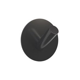 Gancho metal inox preto redondo c/ adesivo [ 00327 ] comfortdoor
