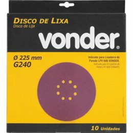 Lixa disco jogo 8" g 240 massa 10pc [ 1258225240 ]  vonder