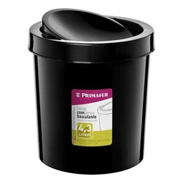 Lixeira Plástica Preto 4,3L Basculante [ PR1017-8 ] - Primafer