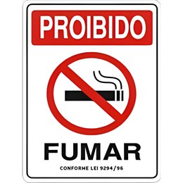 Placa sinalizacao 15x20 pvc proibido fumar p51 [ 121 ]  acesso