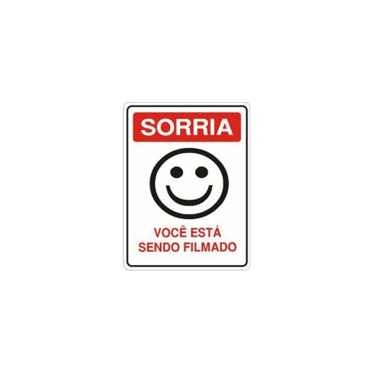 Placa sinalizacao 15x20 pvc sorria voce esta sendo filmado [ 150/p-26 ] acesso