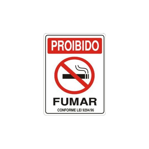 Placa sinalizacao 20x30 pvc proibido fumar p5 [ 120 ]  acesso