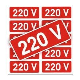 Placa sinalizacao 35x15 pvc etiqueta voltagem 220v s237 [ 206 ]  acesso