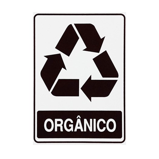 Placa sinalizacao adesiva 15x20 lixo organico [ s238 ]  acesso