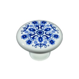 Puxador ponto ceramica floral azulbranco [ 3948 ]  italyline