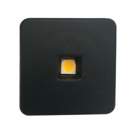 Spot embutir 1 led preto quadrado 3000k [ 12320prtq ]  base