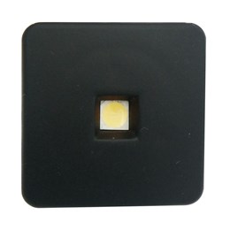 Spot embutir 1 led preto quadrado 6000k [ 12320prtf ]  base