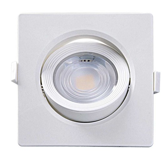 Spot embutir dicroica branco com lampada led 7w 6500k quadrado [ 15090196 ] (autovolt)  taschibra