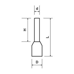Terminal tubo pre isolado 1,04,0mm² 19,5mm cinza [ 9006 ]  g20