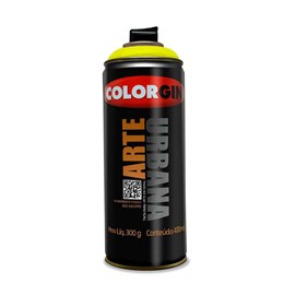 Tinta spray arte urbana amarelo limao  400ml [ 914 ]  colorgin