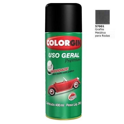 Tinta spray grafite rodas  uso geral [ 57001 ]  colorgin