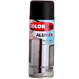 Tinta spray preto fosco p aluminio  alumen [ 773 ]  colorgin